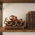 Antique Copper Brass Octopus Figurine Desktop Ornament Creative Tea Pet and Table Decor
